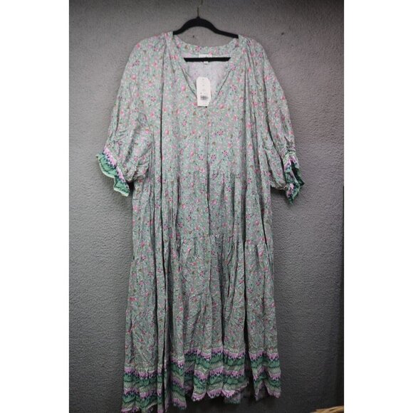 Wonderly Plus Hi-Lo Midi Dress-Size 4X-Tiered-New with Tags-Prairie - Picture 1 of 7